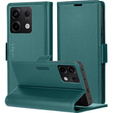 Θήκη για Xiaomi Redmi Note 13 Pro 5G, ERBORD Glossy Litchi, πορτοφόλι με πτερύγιο, πράσινη