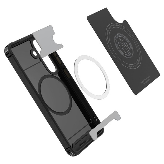 θήκη Spigen για Samsung Galaxy S25+ Plus, Core Armor MagSafe, μαύρη + μετριασμένο γυαλί 9H