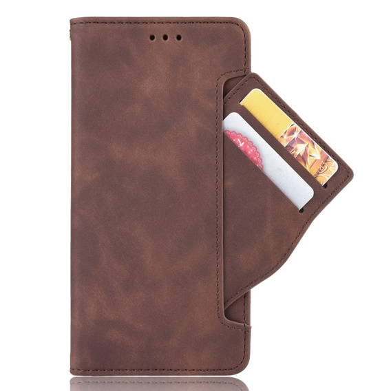 Θήκη με πτερύγιο για Xiaomi Redmi Note 11 / 11S, Card Slot, καφέ