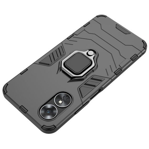 Θήκη για Oppo A17, Kickstand Ring, μαύρη