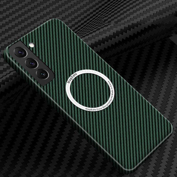 Θήκη για Samsung Galaxy S21, Magsafe Slim Carbon, πράσινη