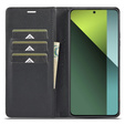 Θήκη με πτερύγιο για Xiaomi Redmi Note 13 Pro 4G / Xiaomi Redmi Note 14S / Xiaomi Poco M6 Pro 4G, Carbon LC.IMEEKE, μαύρη