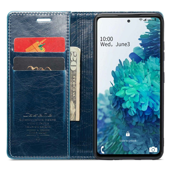 θήκη CASEME για Samsung Galaxy S20 FE / 5G, Waxy Textured, μπλε