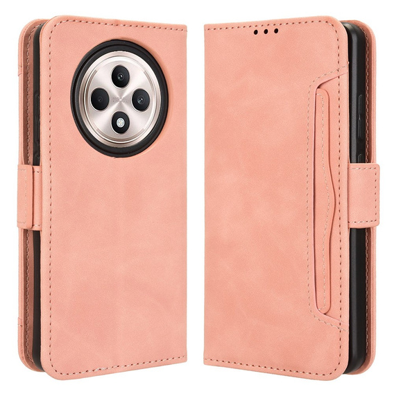 Θήκη με πτερύγιο για Oppo Reno 12FS / 12F, Card Slot, ροζ