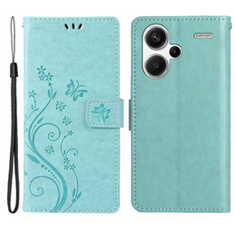 Θήκη με πτερύγιο για Xiaomi Redmi Note 13 Pro+, Butterfly, γαλάζια