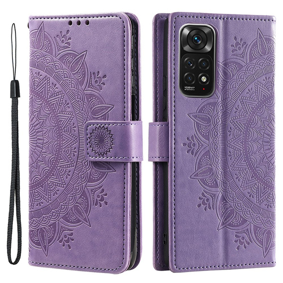 Θήκη με πτερύγιο για Xiaomi Redmi Note 11/11S, Mandala, μωβ