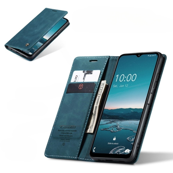θήκη CASEME για Samsung Galaxy M33 5G, Leather Wallet Case, μπλε