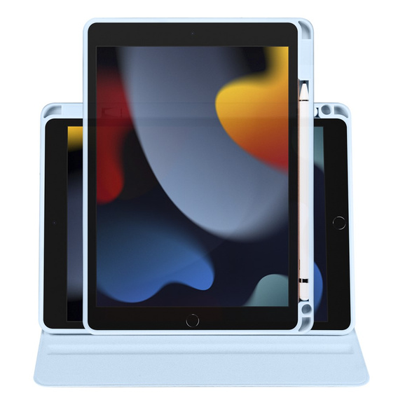 Θήκη για iPad 10.2" 2021/2020/2019 (9/8/7 gen.), με υποδοχή γραφίδας, περιστρεφόμενη κατά 360°, μπλε