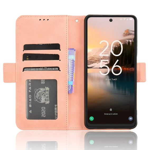 Θήκη με πτερύγιο για TCL 40 NxtPaper, Card Slot, ροζ