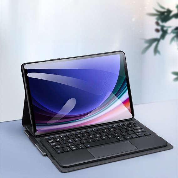 Θήκη + πληκτρολόγιο Samsung Galaxy Tab S9, Dux Ducis Pen Slot TouchPad Leather, μαύρη