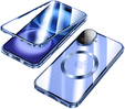 Μαγνητική θήκη MagSafe Dual Glass για iPhone 16, μπλε