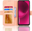 Θήκη με πτερύγιο για T Phone 3 5G, Card Slot, ροζ