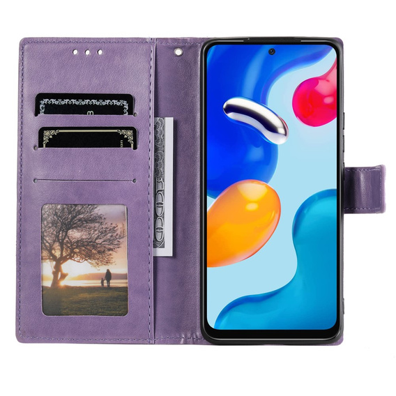 Θήκη με πτερύγιο για Xiaomi Redmi Note 11/11S, Mandala, μωβ