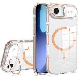 Θήκη για iPhone Air, για MagSafe, με βάση, διάφανη με χρυσά ένθετα