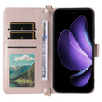 Θήκη με πτερύγιο για Oppo Reno 13 5G, Crossbody Leather Wallet, ροζ