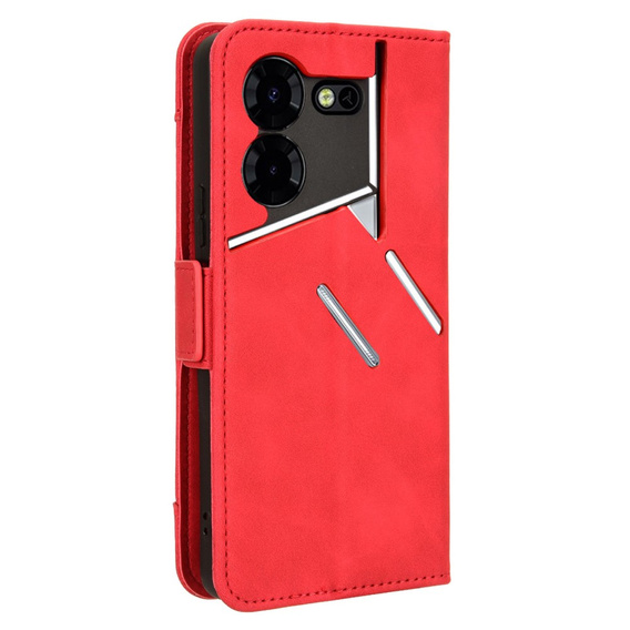 Θήκη με πτερύγιο για Tecno Pova 5 Pro 4G, Card Slot, κόκκινη
