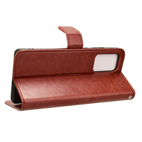 Θήκη με πτερύγιο για Motorola Edge 50 Fusion 5G, Crazy Horse Wallet, καφέ