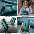θήκη CASEME για Samsung Galaxy S25 FE, RFID Leather Wallet, με λουράκι ώμου, πράσινη