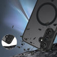 Θήκη για Samsung Galaxy S24 FE, για MagSafe, ERBORD Μatt Case, μαύρη + Γυαλί οθόνης