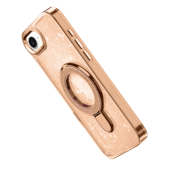 Η θήκη iPhone 16e, Glittery Magnetic Kickstand, ροζ rose gold