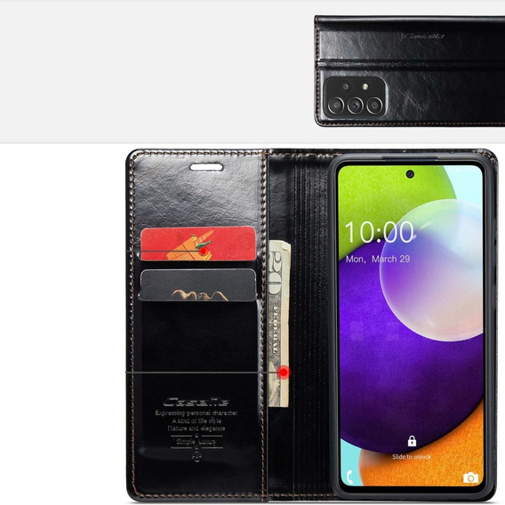 θήκη CASEME για Samsung Galaxy A52/A52s, Waxy Textured, μαύρη