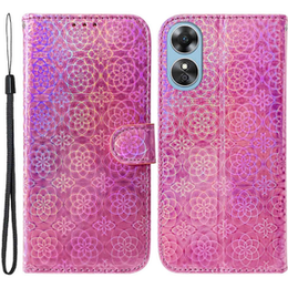 Θήκη με πτερύγιο για Oppo A17, Wallet mandala, ροζ