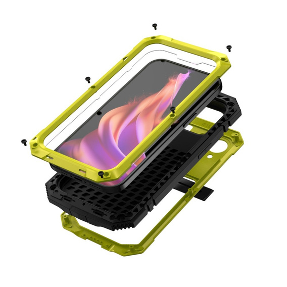 Θήκη για iPhone 15, R-JUST, θωρακισμένη, κίτρινη / μαύρη
