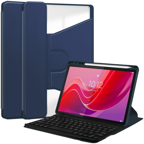 Θήκη πληκτρολογίου για Lenovo Tab M11, Rotary 360° Leather, σκούρο μπλε