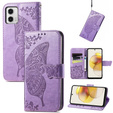 Θήκη με πτερύγιο για Motorola Moto G73 5G, Butterfly, μωβ