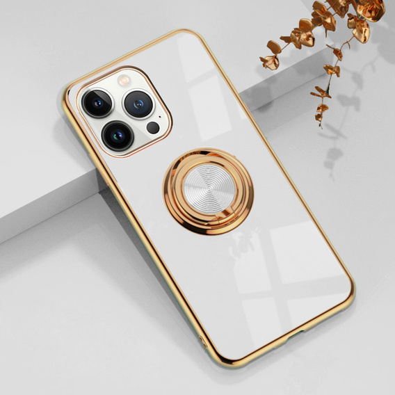 Θήκη για iPhone 13 Pro, Electro Ring, λευκή
