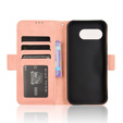 Θήκη με πτερύγιο για Google Pixel 9A, Card Slot, ροζ