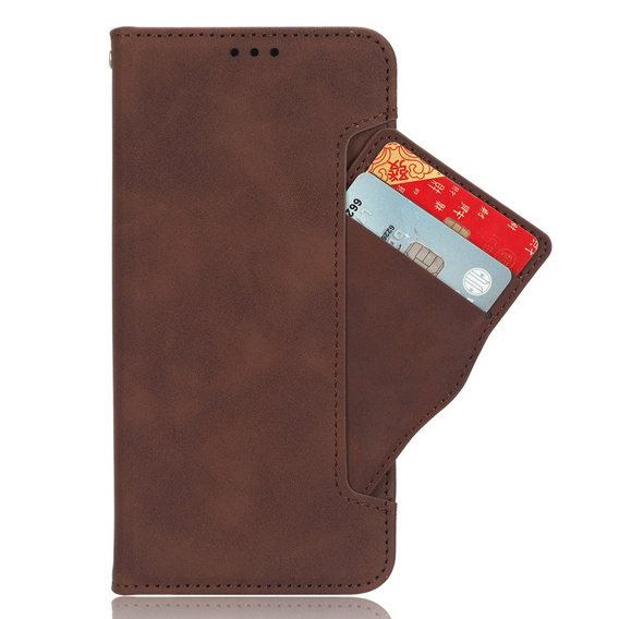 Θήκη με πτερύγιο για Xiaomi Redmi Note 13 Pro 5G, Card Slot, καφέ