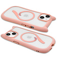 Θήκη για iPhone 13 / iPhone 14, για MagSafe, Cute Cat, ροζ + Γυαλί οθόνης
