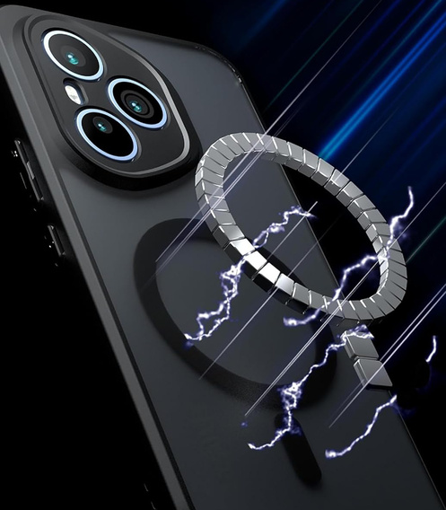 Θήκη για Honor 400 Pro 5G, για MagSafe, ERBORD Μatt Case, μαύρη + Γυαλί οθόνης
