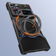 Θήκη για ZTE nubia Z60 Ultra, Kickstand Bumper, με κάλυμμα φακού, για MagSafe, μαύρο / κόκκινο