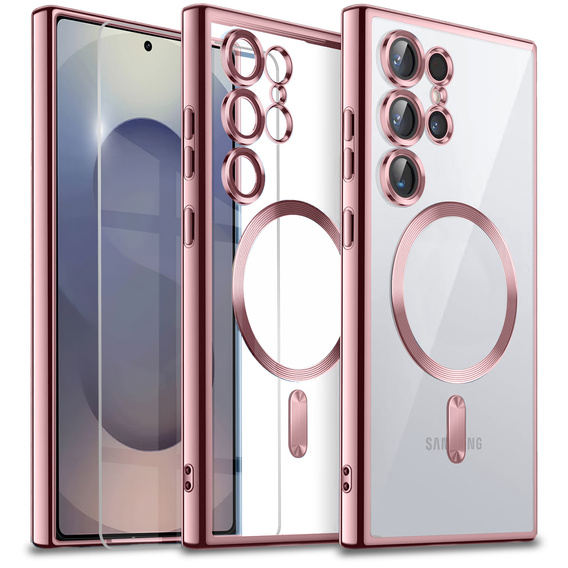 Θήκη για Samsung Galaxy S25 Ultra, Electro MagSafe, ροζ rose gold + Γυαλί για την οθόνη