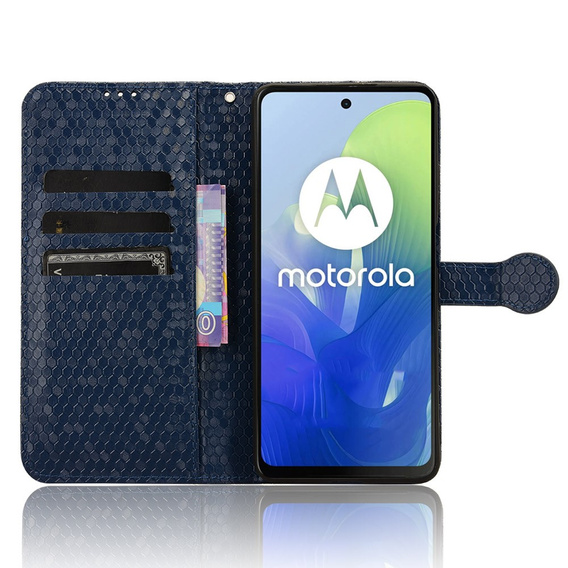 θήκη πτερύγιο για Motorola Moto G24 / G24 Power / G04, Wallet Rhombus, μπλε