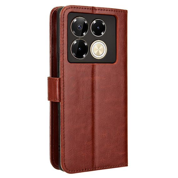 Θήκη με πτερύγιο για Infinix Note 40 Pro, Crazy Horse Wallet, καφέ