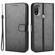Θήκη με πτερύγιο για Motorola Moto E20/E30/E40, Crazy Horse Wallet, μαύρη