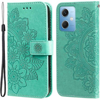 Θήκη με πτερύγιο για Xiaomi Redmi Note 12 5G / POCO X5 5G, Mandala Flower, πράσινη