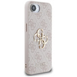 GUESS Θήκη για iPhone 16E, 4G Big Metal Logo, ροζ