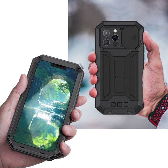 Θήκη για iPhone 13 Pro, R-JUST CamShield Slide, θωρακισμένη, μαύρη