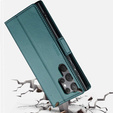 Θήκη για Samsung Galaxy S24 Ultra, ERBORD Glossy Litchi, πορτοφόλι με πτερύγιο, πράσινη