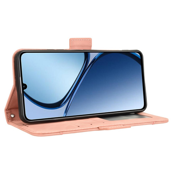 Θήκη με πτερύγιο για Realme C61, Card Slot, ροζ
