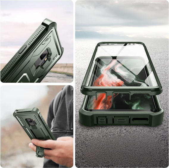 Θωρακισμένη θήκη για Samsung Galaxy S9, Dexnor Full Body, πράσινη