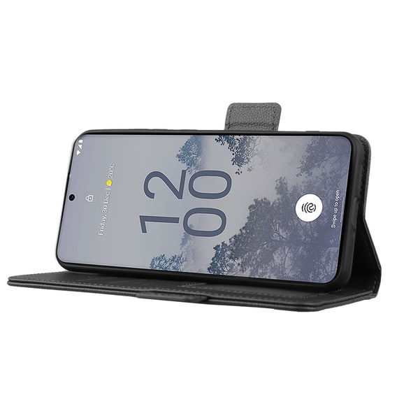 Θήκη με πτερύγιο για Nokia X30 5G, Wallet Litchi Magnet Case, μαύρη