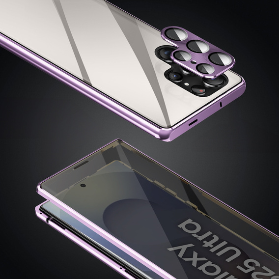 Θήκη για Samsung Galaxy S25 Ultra, Privacy Dual Glass, μωβ
