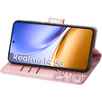 Θήκη με πτερύγιο για Realme 14 5G / Realme 14T 5G, Butterfly, ροζ rose gold