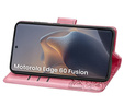 Θήκη με πτερύγιο για Motorola Edge 60 / 60 Fusion, Butterfly, ροζ rose gold