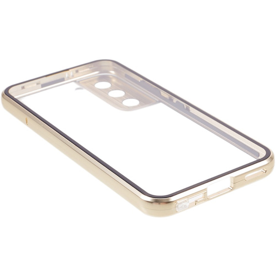 θήκη για το Samsung Galaxy S21, Magnetic Dual Glass, χρυσή
